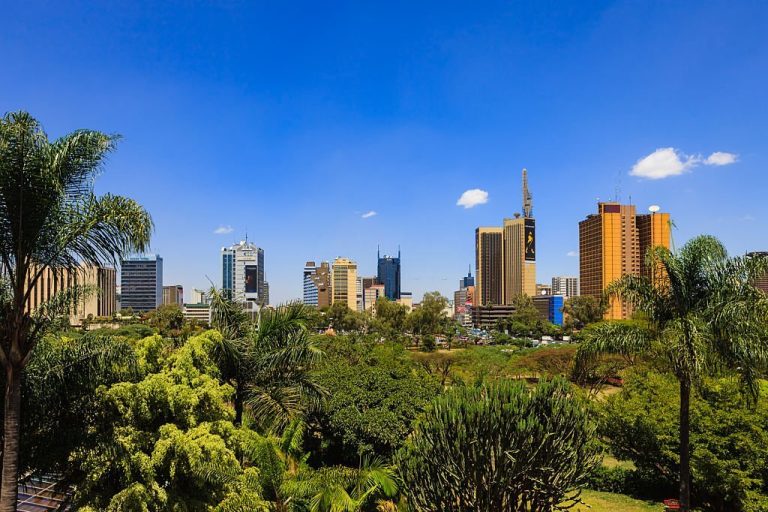 Nairobi skyline view from uhuru park