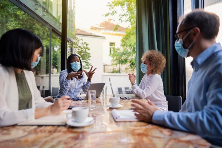 group of businesspeople having a meeting