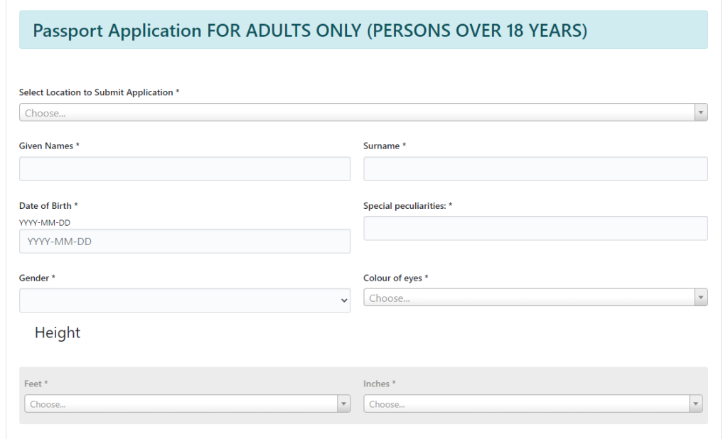 Kenyan Passport application form