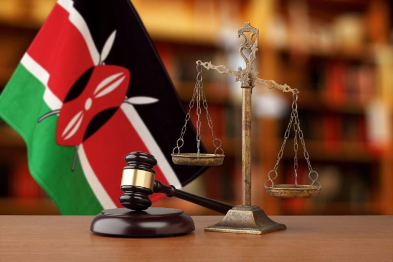 Gavel And Scales Of Justice and National flag of Kenya