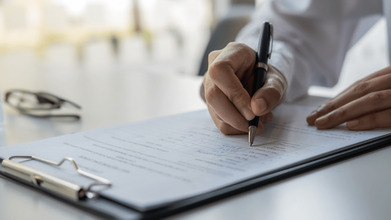 Hand Signing Business Documents
